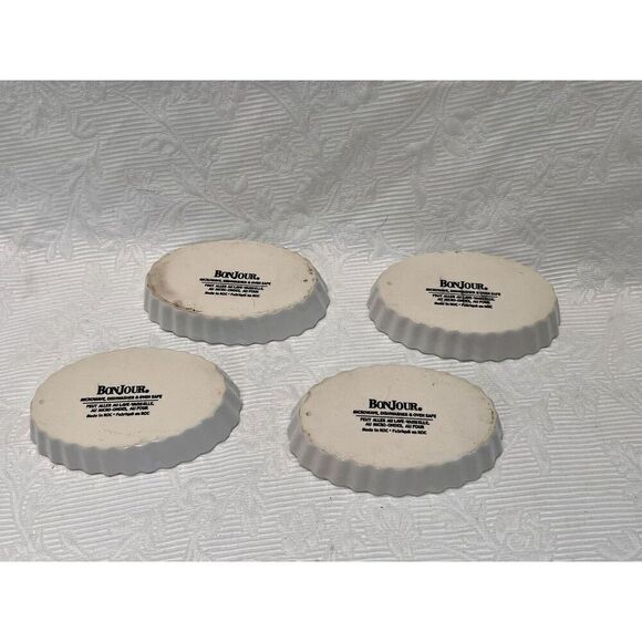 BonJour 4-oz Creme Brulee Ramekins Set of 4 Oval Shaped White - Picture 5 of 8